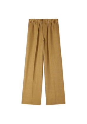 SANDRO wide-leg elasticated linen trousers - Neutrals