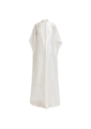 Gemy Maalouf open floor-length cape - White