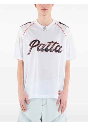 PATTA logo-patch mesh T-shirt - White