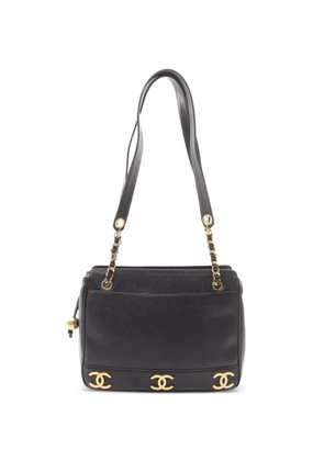CHANEL Pre-Owned 1994-1996 Triple Coco chain shoulder bag - Black