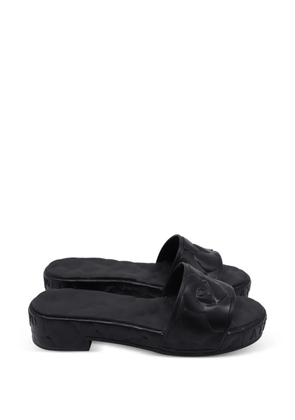 Valentino Garavani Pre-Owned 2020s Atelier Rose platform slides - Black