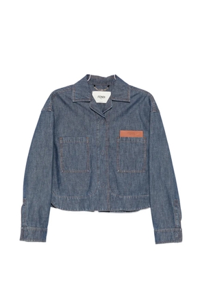 FENDI logo-patch patch-pocket jacket - Blue