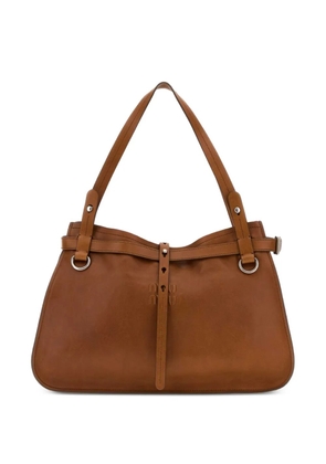 Miu Miu buckle-detail leather tote bag - Brown