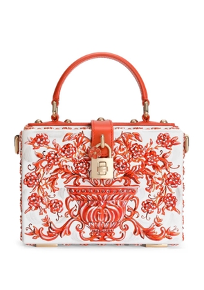 Dolce & Gabbana floral-relief tote bag - White