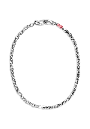 Diesel multi-link logo-tag necklace - Silver