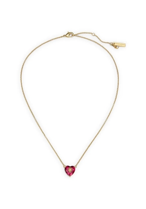 Kurt Geiger London eagle-head crystal heart-pendant necklace - Gold