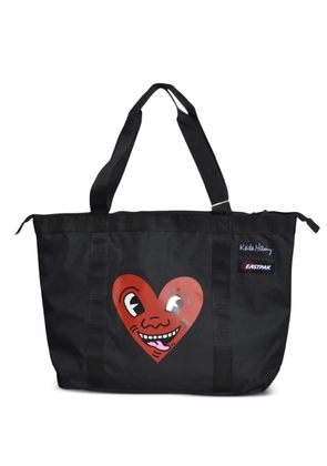 Eastpak Keith Haring heart-print tote bag - Black