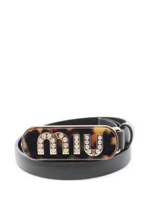 Miu Miu Pre-Owned 2000s logo buckle belt - Black