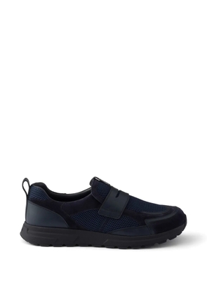 Prada Prax mesh fabric and leather loafers - Blue