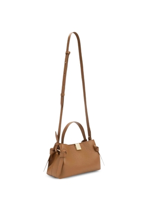Yuzefi mini Gyoza knotted leather tote bag - Brown