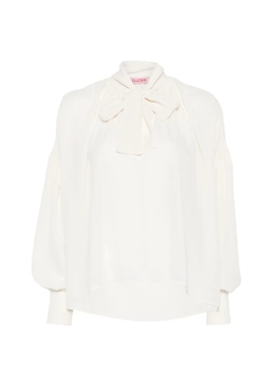 CARLA G. Evim pussy-bow balloon-sleeve blouse - Neutrals