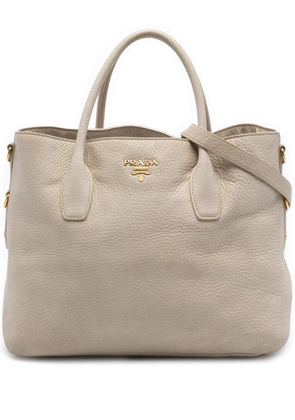 Prada Pre-Owned 2013-2026 Vitello Daino Open Convertible Tote satchel - Neutrals
