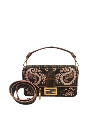Fendi Pre-Owned 2020-2026 Zucca Embroidered Canvas Paisley Baguette satchel - Brown