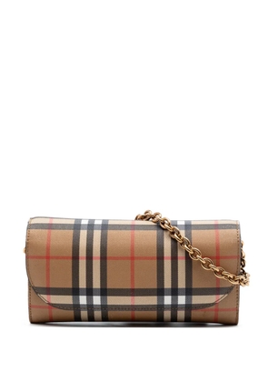 Burberry Pre-Owned 2000-2017 House Check Canvas Henley Wallet on Chain crossbody bag - Neutrals