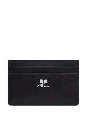 Courrèges AC logo-plaque leather cardholder - Black