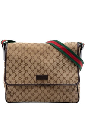 Gucci Pre-Owned 2016-2026 GG Canvas Web Flap Messenger Bag crossbody bag - Neutrals