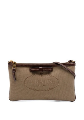 Prada Pre-Owned 2010-2026 Canvas Canapa Logo Bow shoulder bag - Neutrals