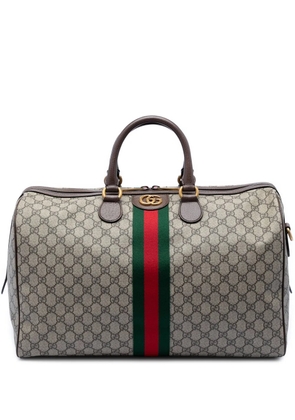 Gucci Pre-Owned 2016-2026 Medium GG Supreme Web Ophidia Carry On Duffle Bag boston bag - Neutrals