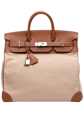 Hermès Pre-Owned 2021 Toile Criss Viking and Evercolor HAC Birkin 40 handbag - Neutrals