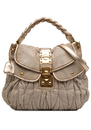 Miu Miu Pre-Owned 2010-2026 Matelasse Canvas Coffer satchel - Neutrals
