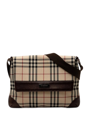 Burberry Pre-Owned 2000-2017 House Check Canvas Flap crossbody bag - Neutrals