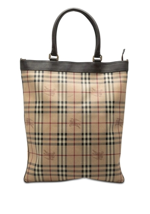 Burberry Pre-Owned 2000-2017 Haymarket Check Coated Canvas Tote satchel - Neutrals
