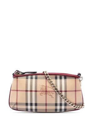 Burberry Pre-Owned 2000-2017 Haymarket Check Coated Canvas Clara Pochette shoulder bag - Neutrals