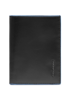 PIQUADRO logo-lettering contrast-trim wallet - Black