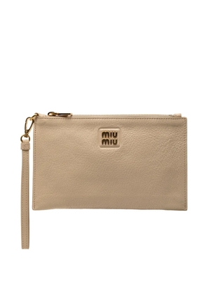 Miu Miu Pre-Owned 2010-2026 Goatskin Madras clutch bag - Neutrals