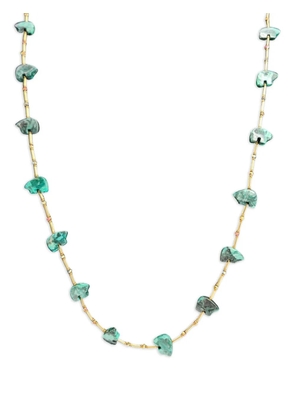 Madison malachite bear necklace - Gold