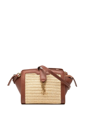 Saint Laurent Pre-Owned 2019 Toy Raffia Monogram Downtown Cabas crossbody bag - Neutrals