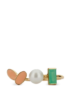 Aliita citrine pearl-embellished ring - Gold