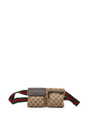 Gucci Pre-Owned 2000-2015 GG Canvas Web Double Pocket belt bag - Neutrals
