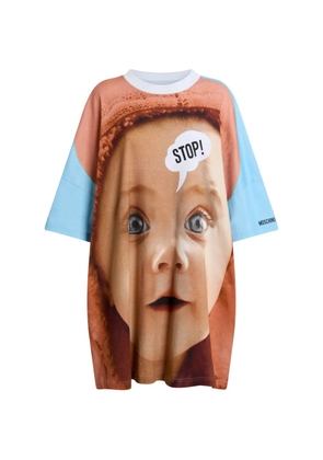 Moschino graphic-print mini T-shirt dress - Blue