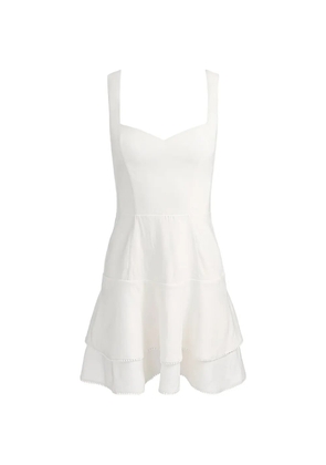alice + olivia Miriam pom-pom trim mini dress - White