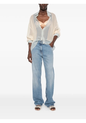 Ermanno Scervino crossover-front satin top - Neutrals