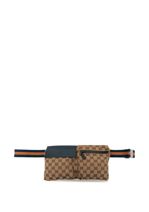 Gucci Pre-Owned 2000-2015 GG Canvas Web Double Pocket belt bag - Neutrals