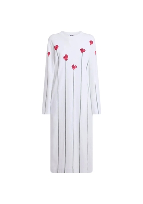Moschino floral-print 3d-appliqué maxi dress - White