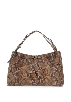 GIANNI CHIARINI Mimi python-effect leather shoulder bag - Brown