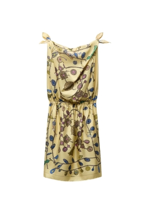Versace printed cowl-neck mini dress - Yellow