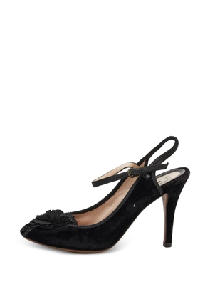 Moschino Pre-Owned Mary Jane flower embellished sandals - Black