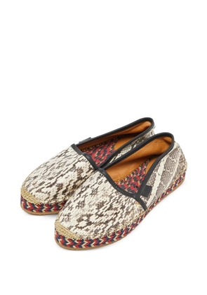 Gucci Pre-Owned snakeskin-effect espadrille ballet flats - Neutrals
