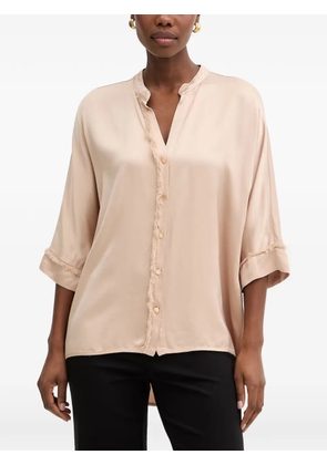 FRACOMINA frayed-trim blouse - Neutrals