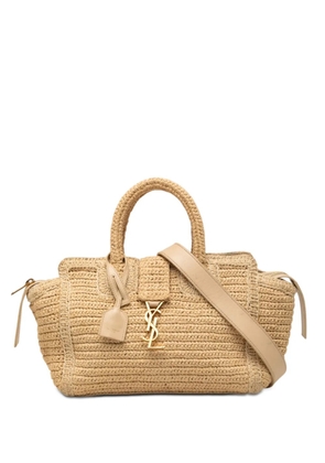 Saint Laurent Pre-Owned 2018 Baby Raffia Monogram Downtown Cabas satchel - Neutrals