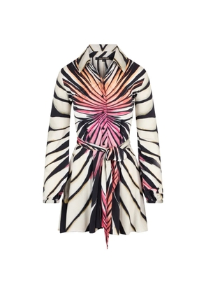 Roberto Cavalli Ray Of Paradise printed mini shirt dress - Neutrals