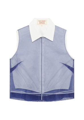 Maje x Blanca Miró organza-overlay sleeveless shirt - Blue