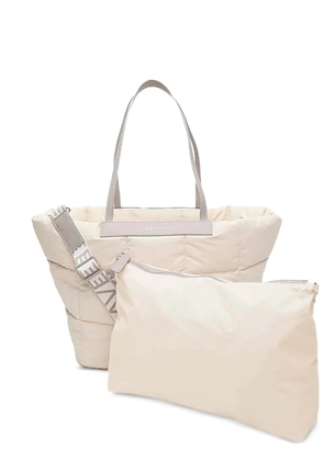 VeeCollective Porter quilted logo-strap tote bag - Neutrals