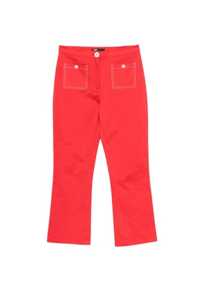 Maje contrast-stitch straight-leg trousers - Red