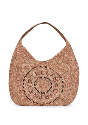 Stella McCartney crocheted raffia shoulder bag - Neutrals