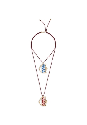 Maje bead-embellished fish-pendant necklace - Gold